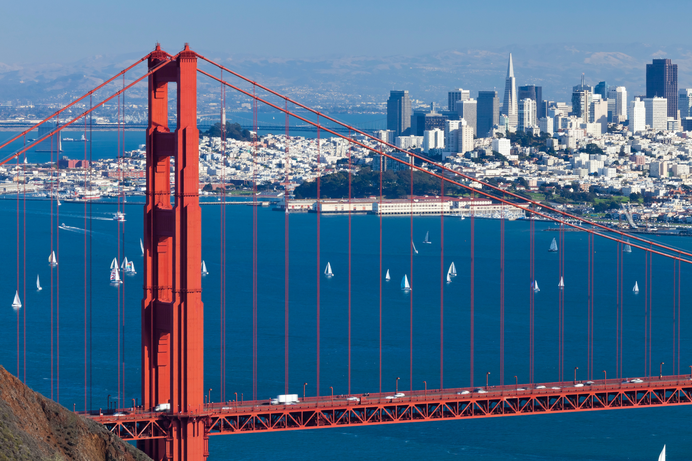 San Francisco Panorama w the Golden Gate bridge